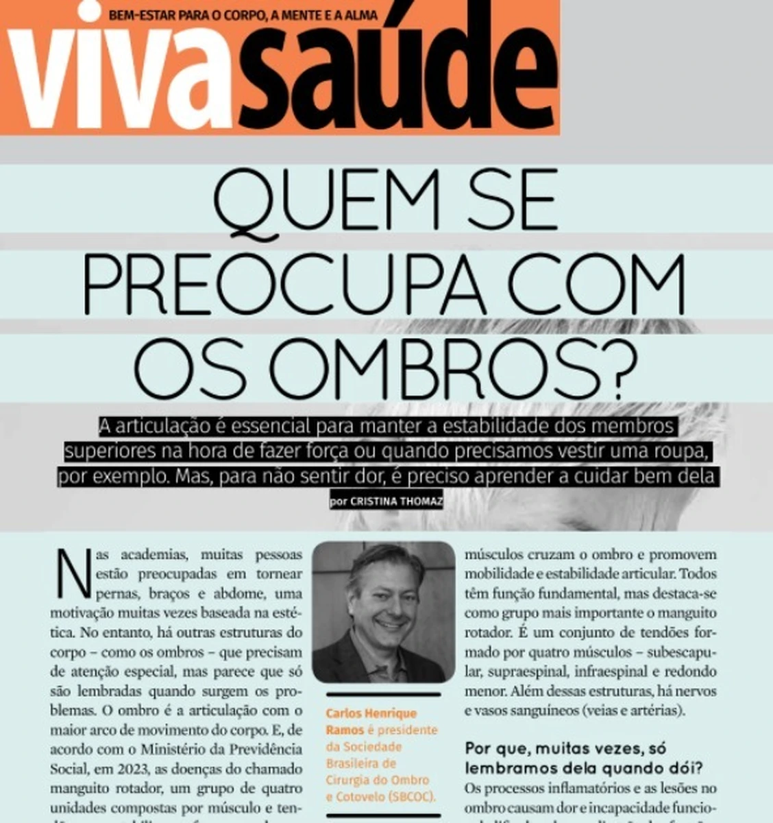 Viva Saúde entrevista o presidente da SBCOC e destaca cuidados com a saúde dos ombros